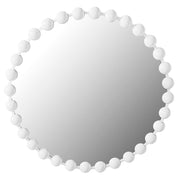 Marlowe - Beaded Round Wall Mirror - White