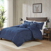 Perry - Queen Oversized Denim Comforter Set - Blue