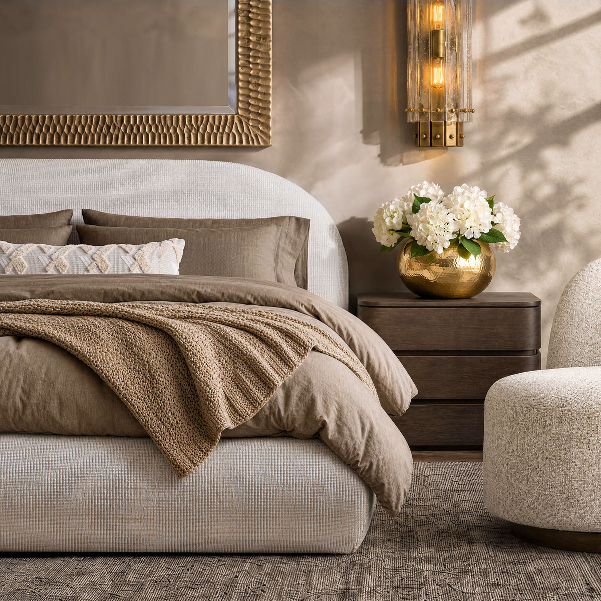 Archie Puffy Grounded - Upholstered Platform Bed