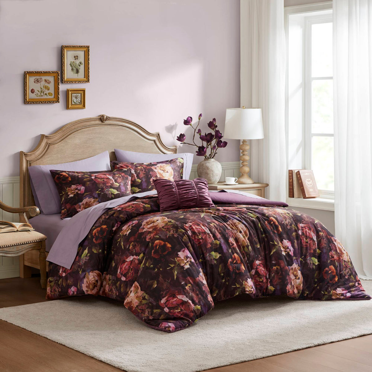 Seraphina - Velvet Comforter Set - Purple