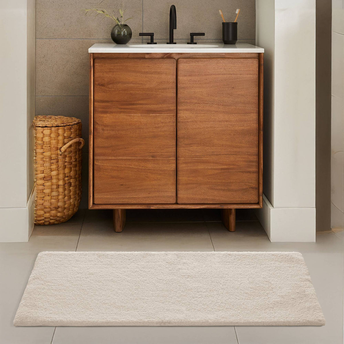 Marshmallow - 20" x 24" Bath Rug - Taupe
