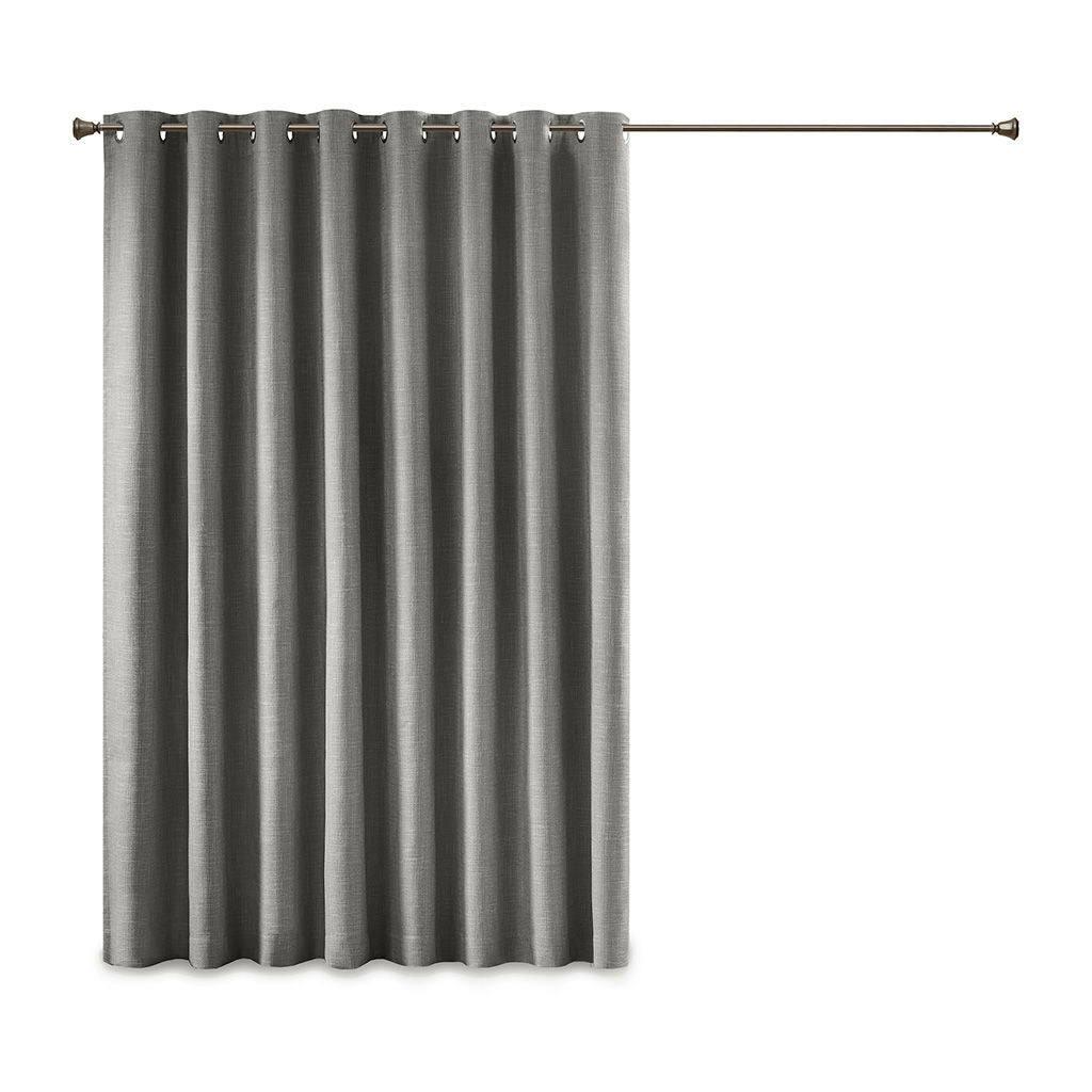 Maya - Printed Heathered Total Blackout Window Patio Panel - Gray
