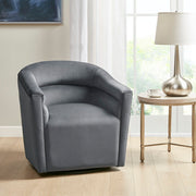 Ryker - Upholstered Barrel 360 Degree Swivel Chair - Gray