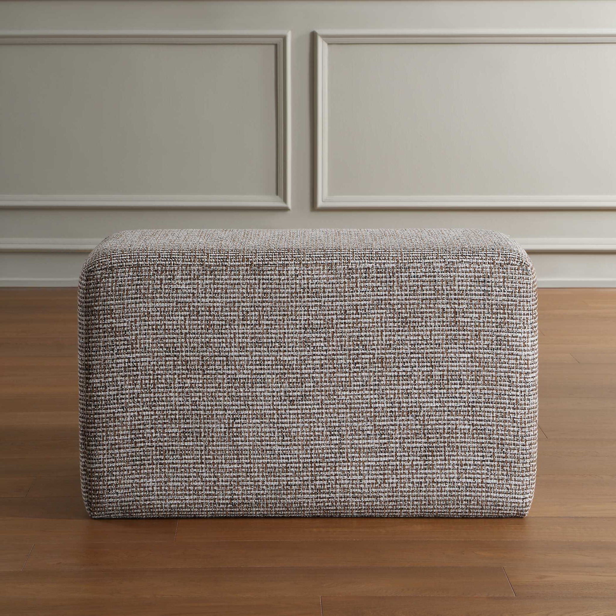 Kelce - Woven Checkered Ottoman - Brown