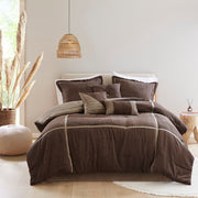 Dallas - 7 Piece Queen Comforter Set - Brown