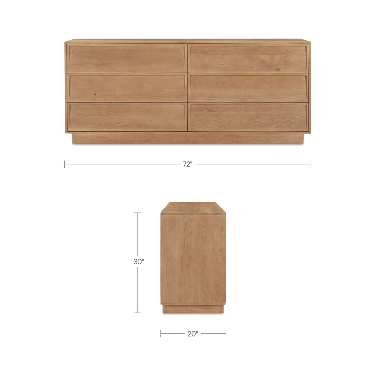 Hudson - 6 Drawer Dresser - Natural
