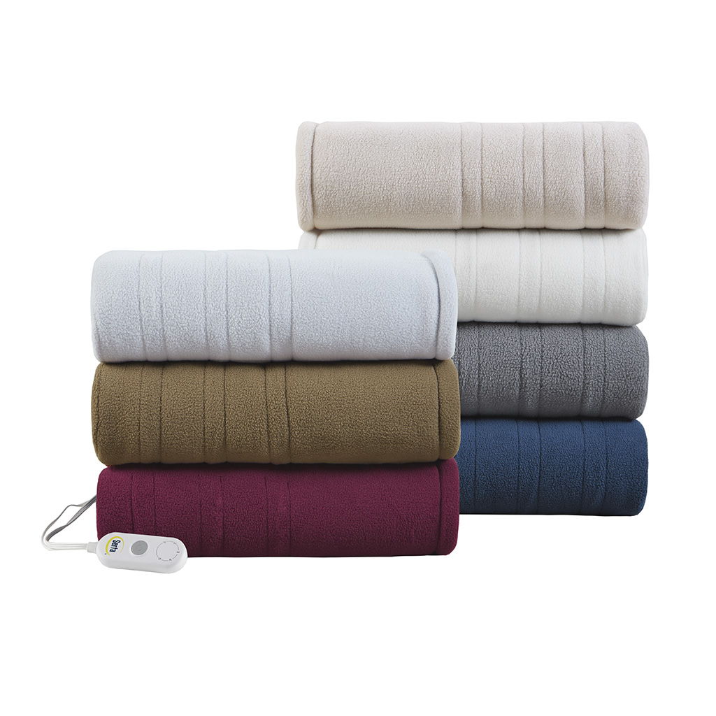 Fleece to Sherpa - Heated Throw - Burgundy