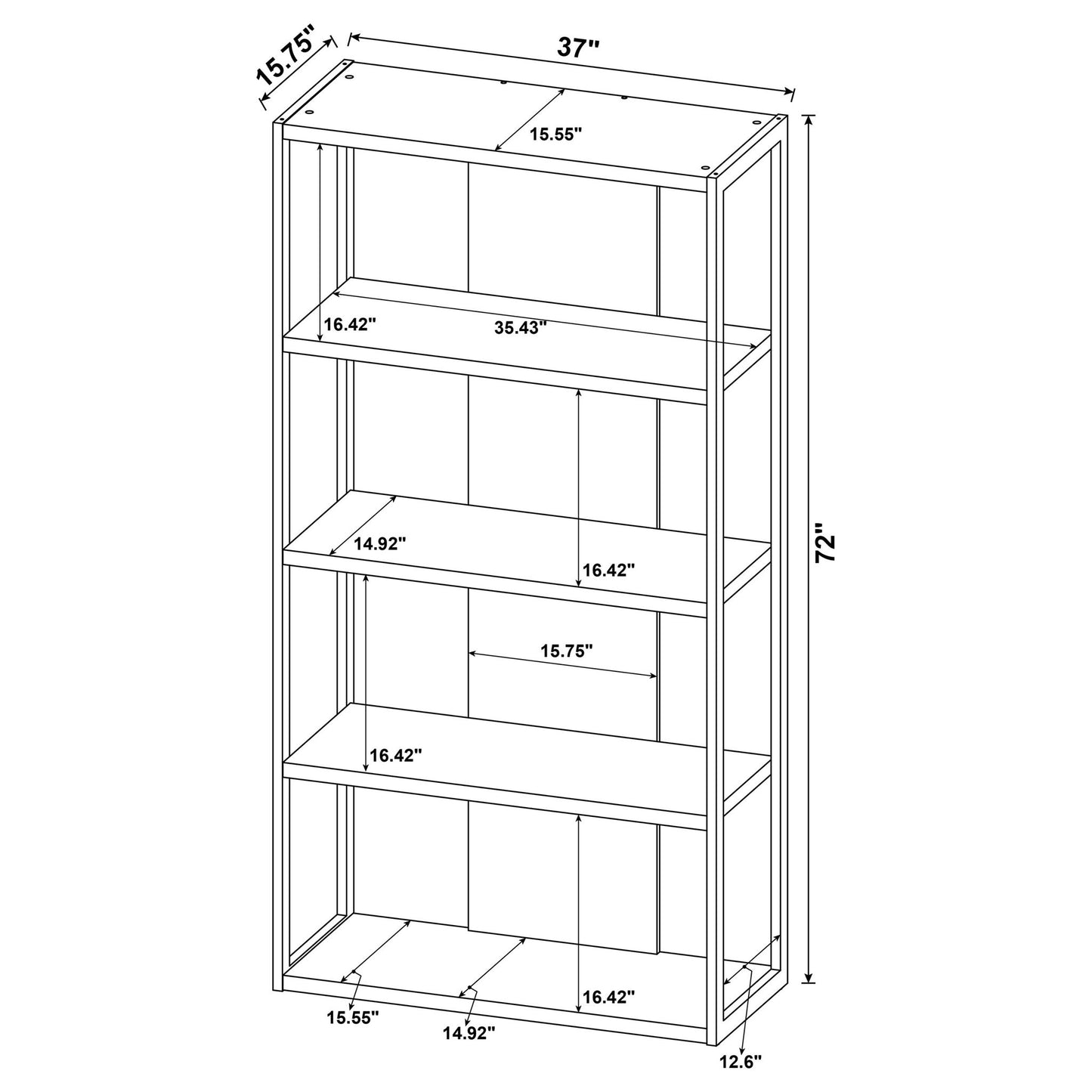 Loomis - 4 Shelf - White / Gray