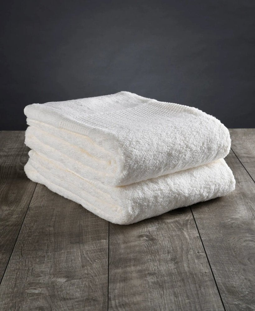 Set of Two White Turkish Cotton 13" X 13" Quick Dry Terry Cloth Washcloths