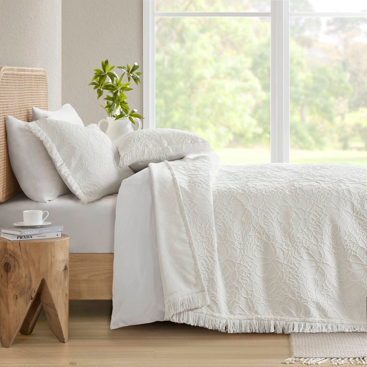 Willow - 3 Piece King Bedspread Set - White