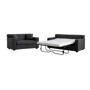 Convertible Sleeper Loveseat & Chair Set With Fold Out Mattress, Loveseat & Chair - Gray