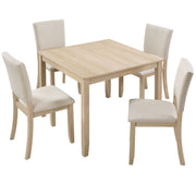 Modern 4 Person Dining Table Set With 4 Chairs