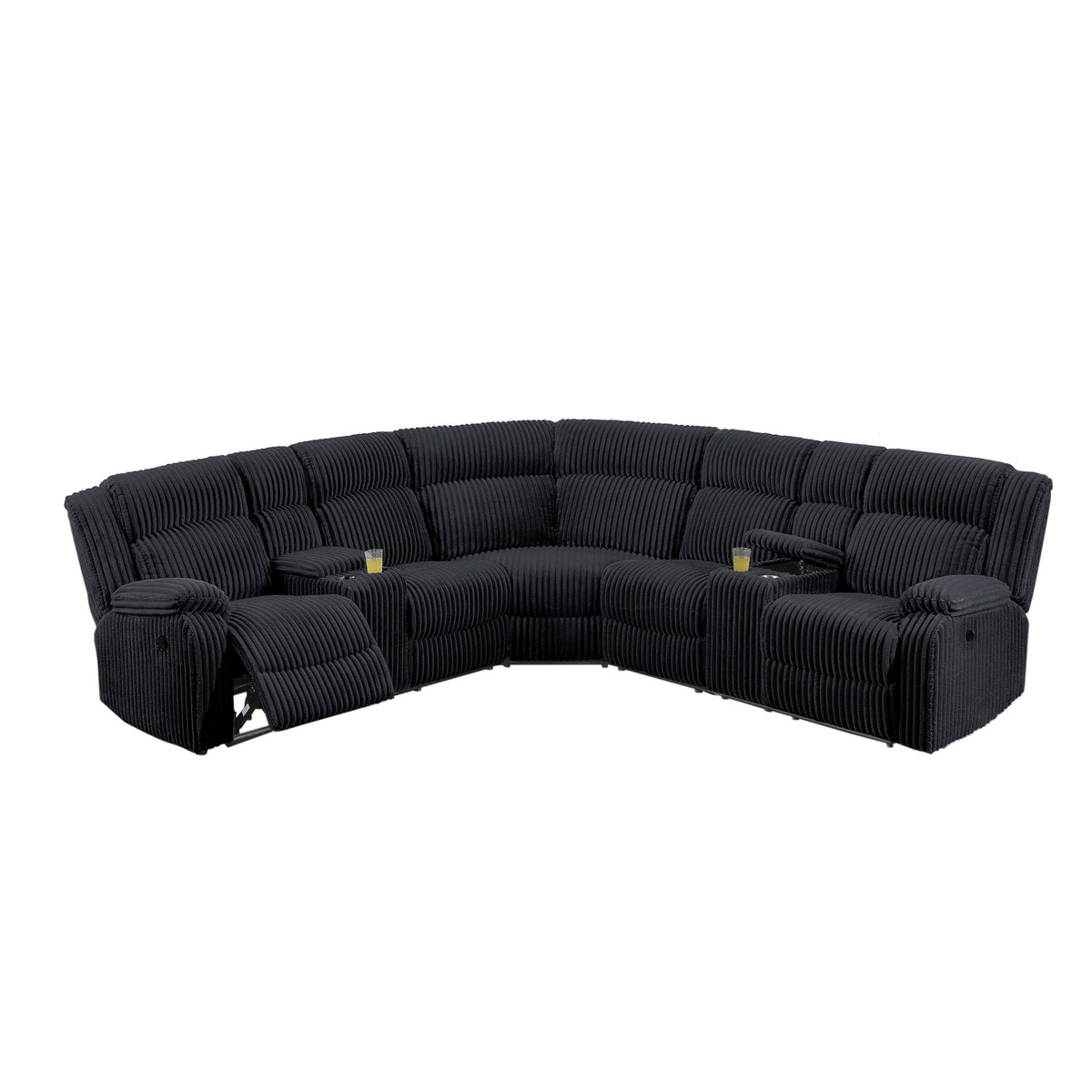 Power Motion Sectional LAF / RAF Loveseat With Console Cup Holders