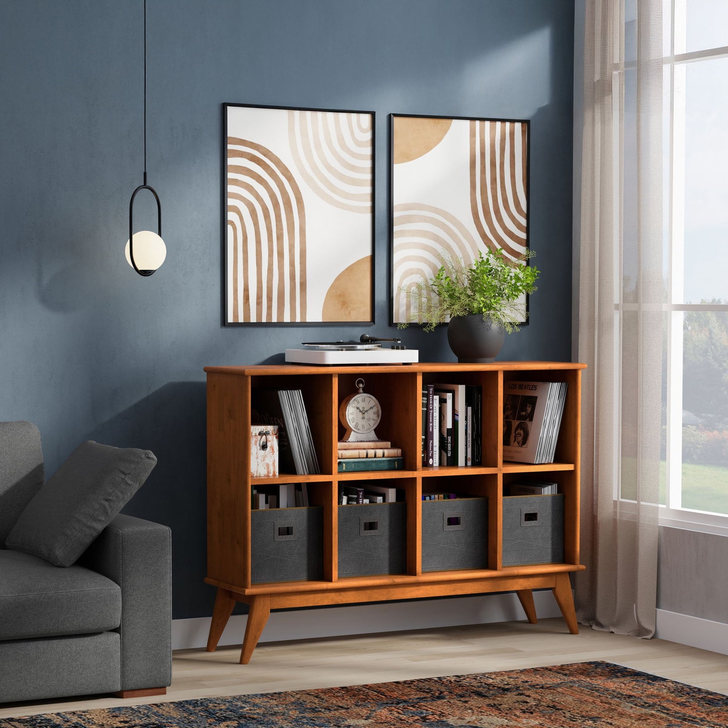 Draper - Mid Century 8 Cube Storage Sofa Table