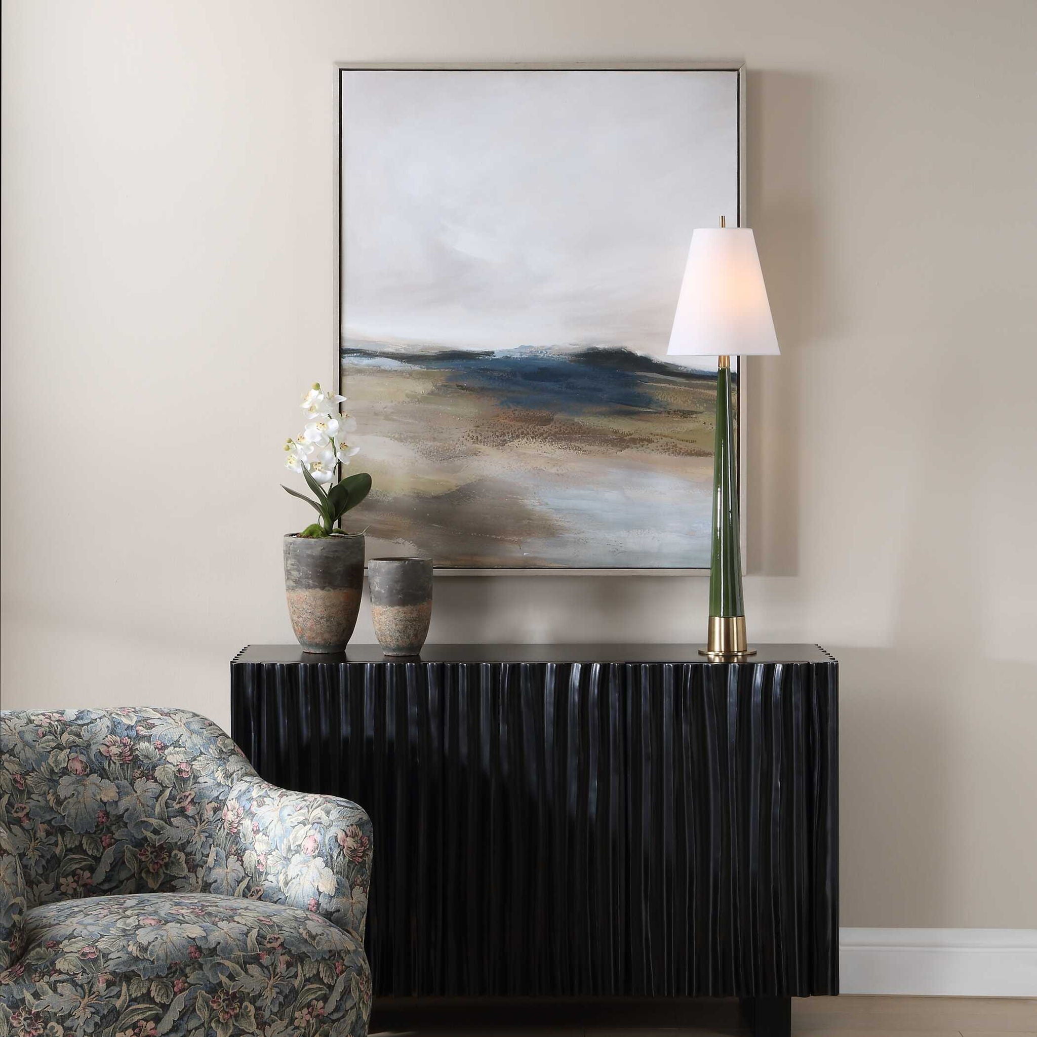 Prairie's Edge - Landscape Canvas - Blue / Gray / Green / White