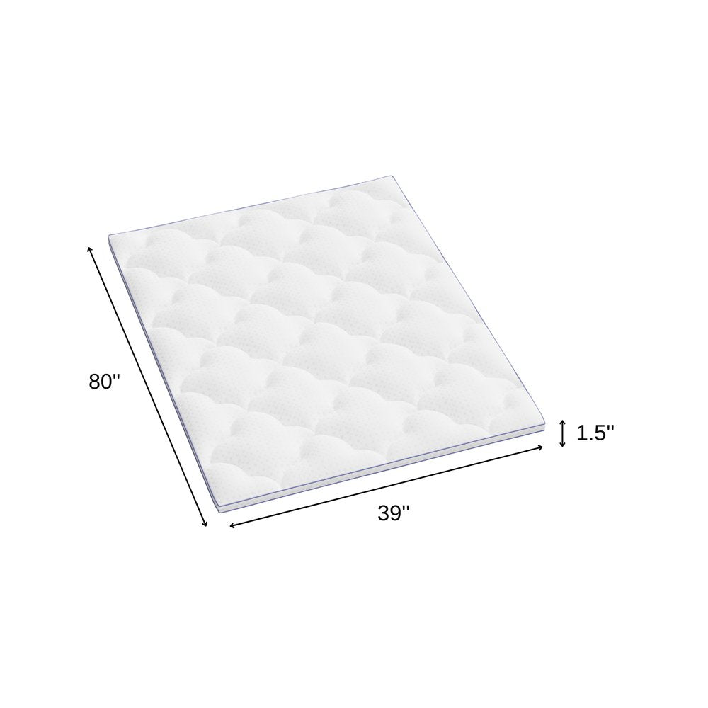 2" White Cotton Extra-long Twin Mattress Topper