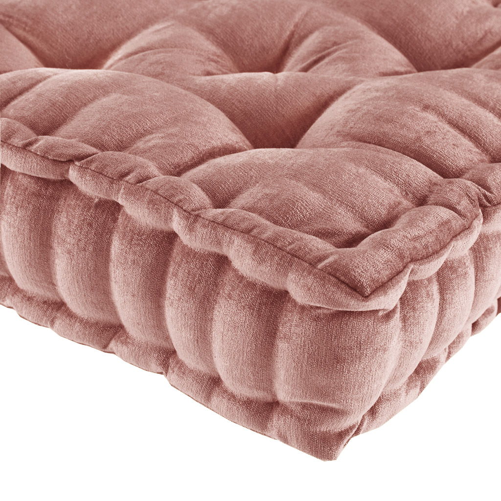 Azza - Poly Chenille Square Floor Pillow Cushion Compress Pack - Dusty Peach