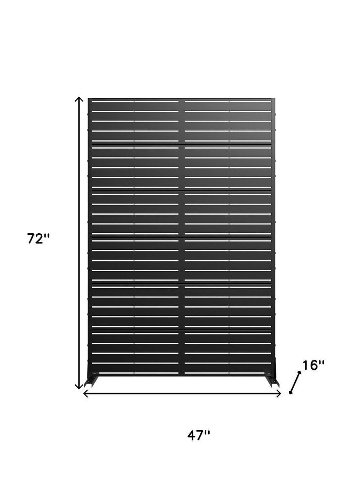 72" Black Metal Six Panel Screen Room Divider
