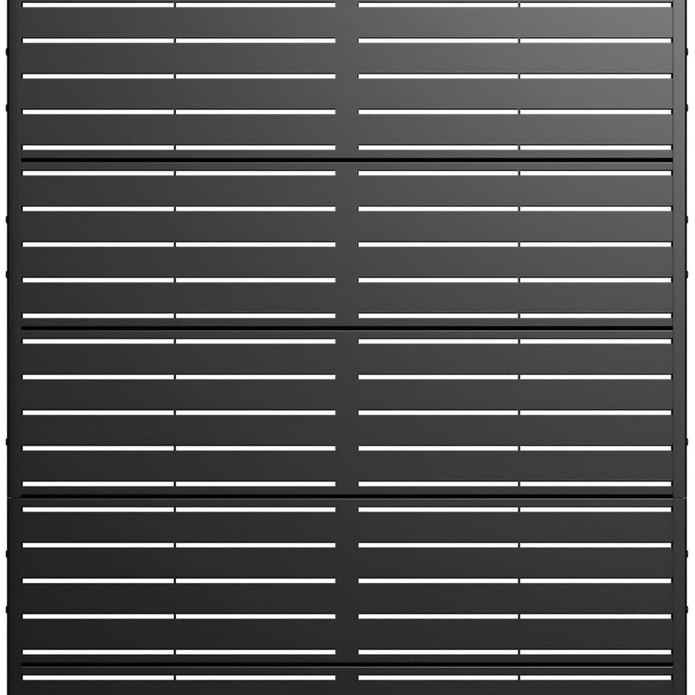 72" Black Metal Six Panel Screen Room Divider