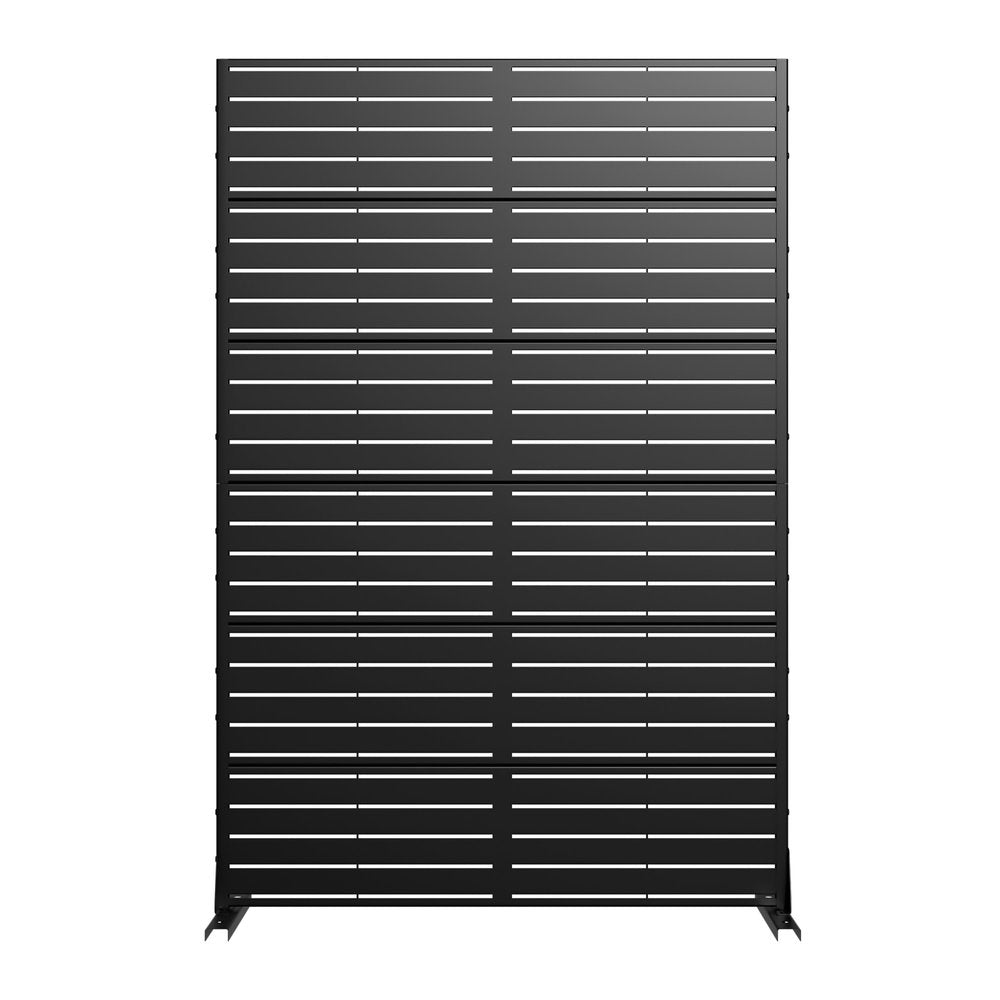 72" Black Metal Six Panel Screen Room Divider