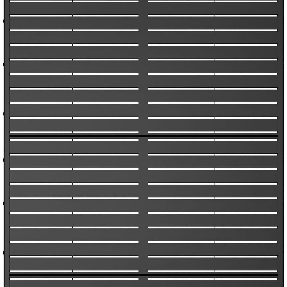 72" Black Metal Six Panel Screen Room Divider