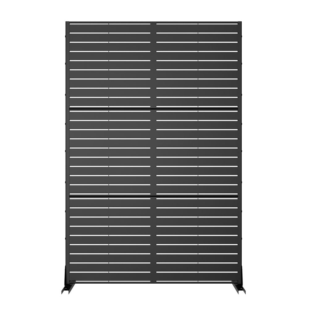 72" Black Metal Six Panel Screen Room Divider