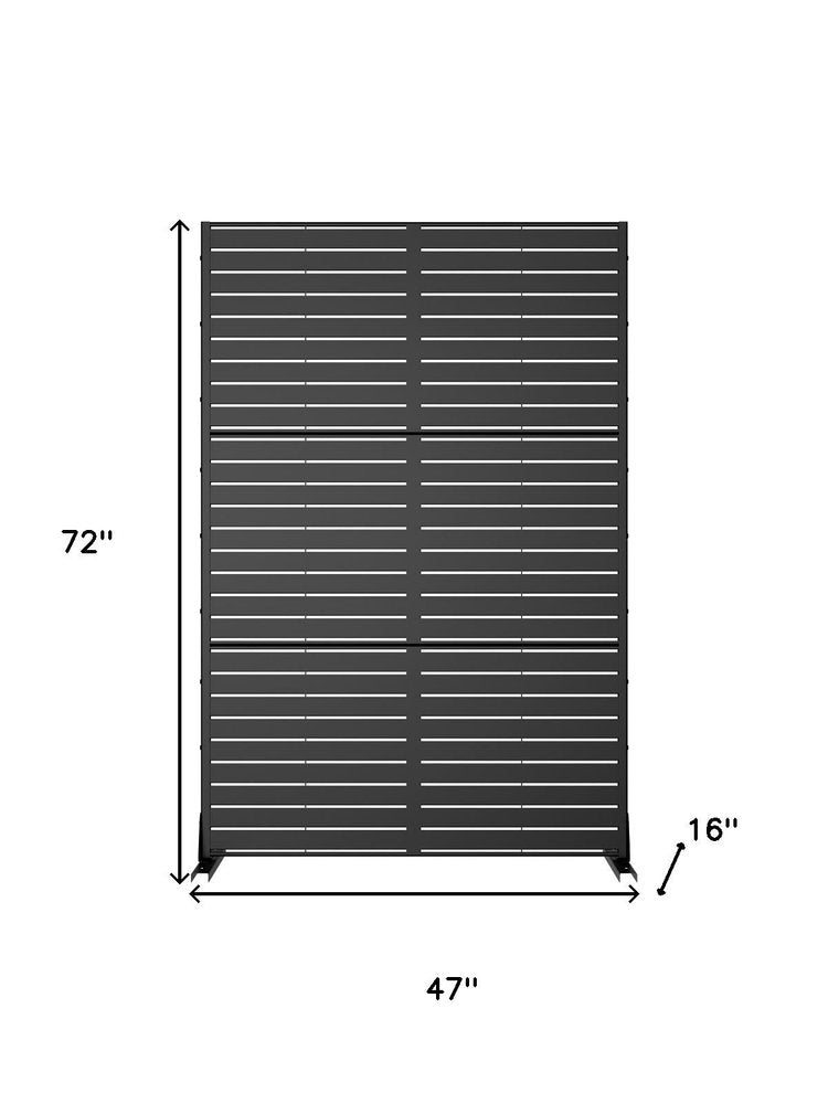 72" Black Metal Six Panel Screen Room Divider