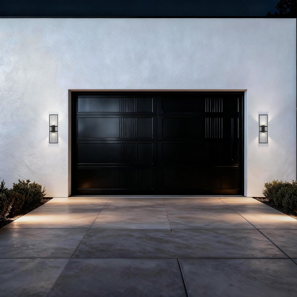 Black LED Dimmable Outdoor Hanging Light