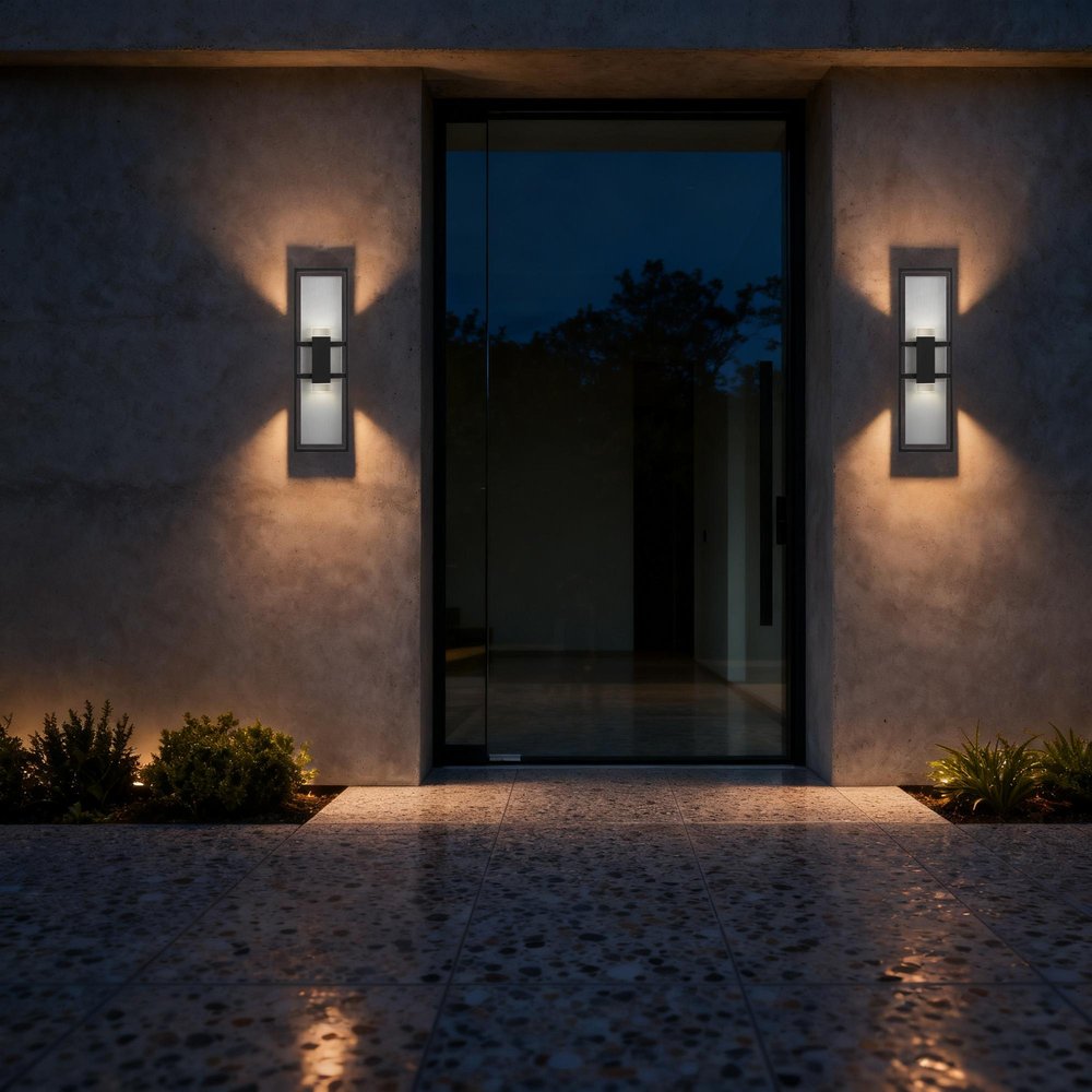 Black LED Dimmable Outdoor Hanging Light