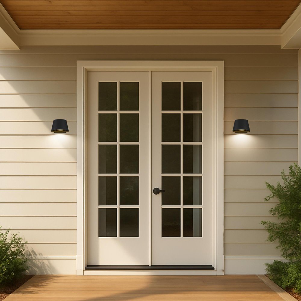 Black LED Dimmable Outdoor Hanging Light