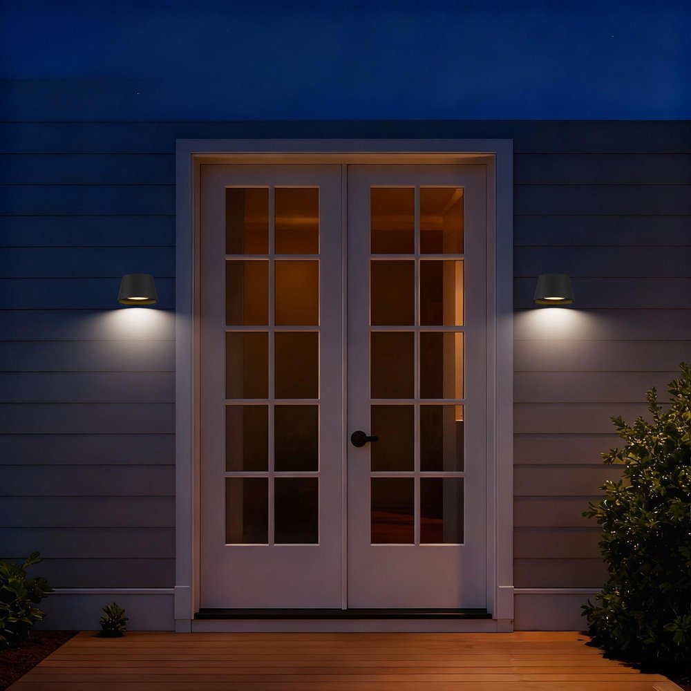 Black LED Dimmable Outdoor Hanging Light