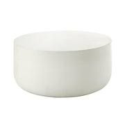 31" White Cement Round Drum Coffee Table