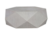 50" Gray Wood Hexagon Distressed Block Coffee Table