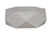 50" Gray Wood Hexagon Distressed Block Coffee Table
