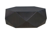 50" Black Wood Hexagon Block Coffee Table