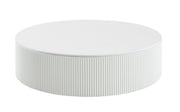 47" White Wood Round Drum Coffee Table