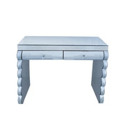 39" Silver Wood Two Drawer Vanity Table
