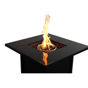 50000 BTU 30" Black Steel Propane Square Fire Pit With Cover