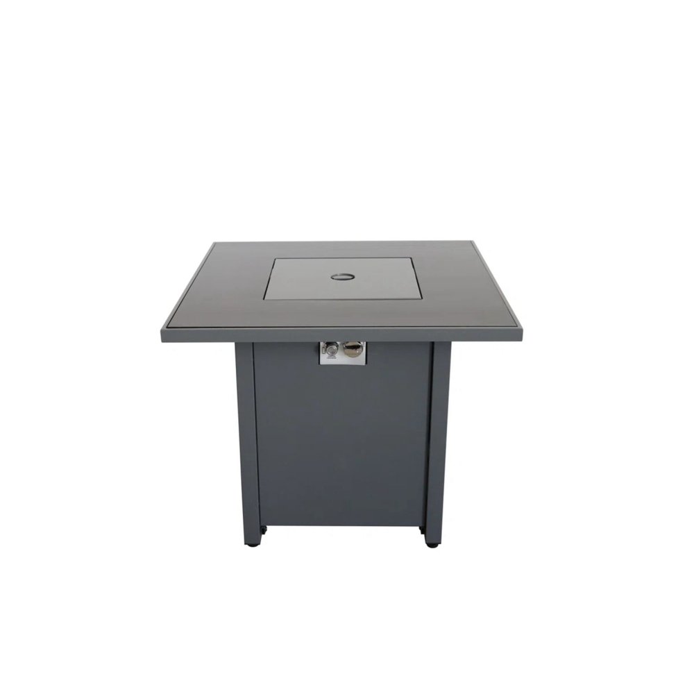50000 BTU 30" Black Steel Propane Square Fire Pit With Cover
