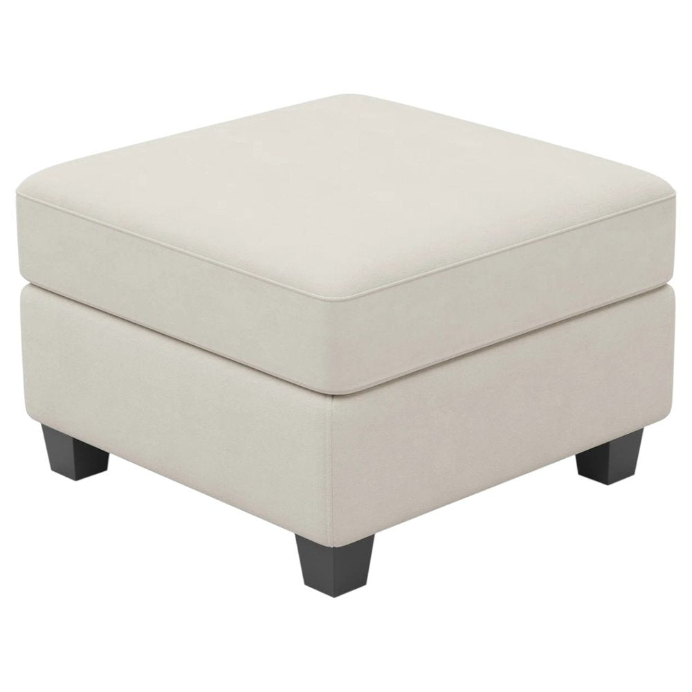 26" Gray and Black Chenille Storage Ottoman