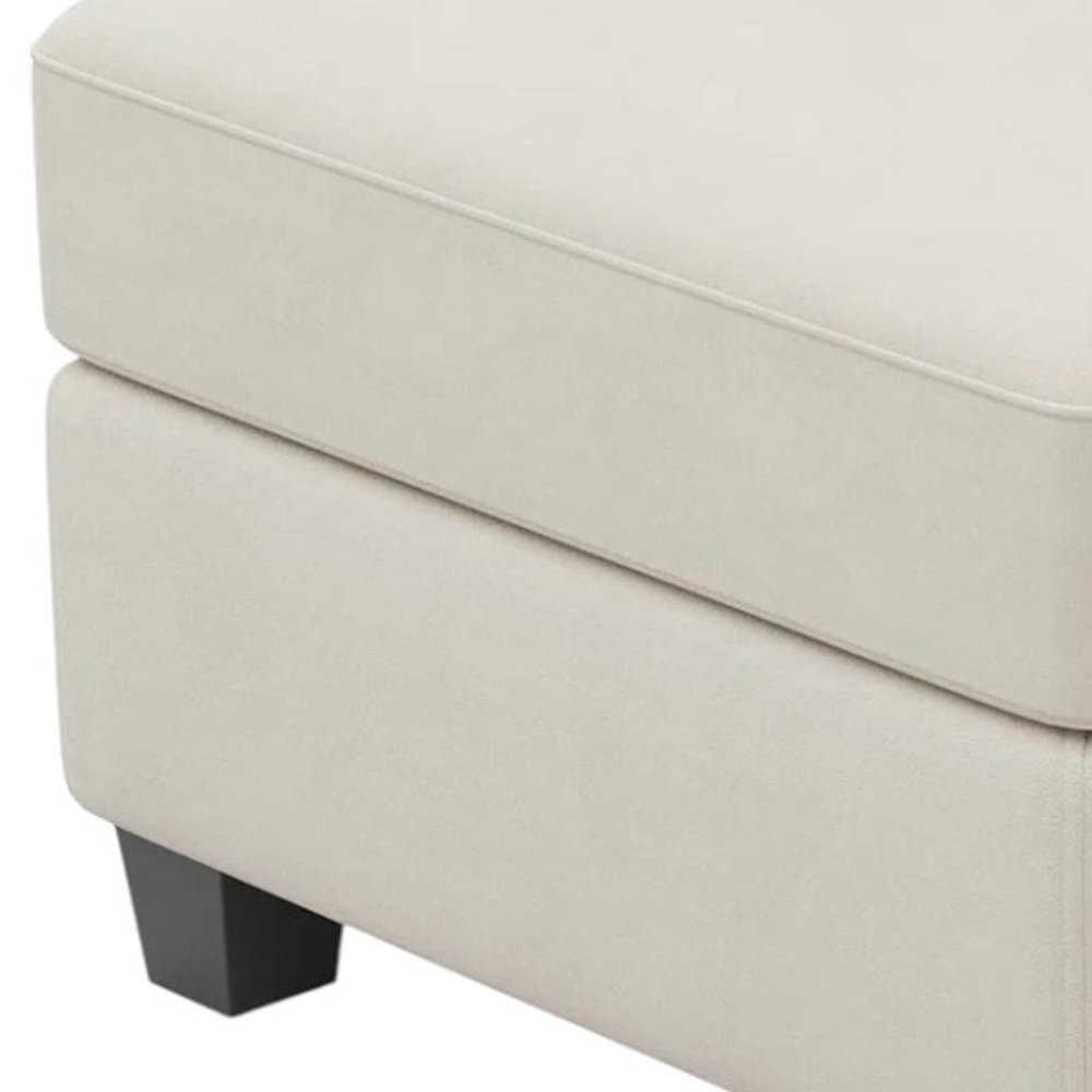 25" Black Velvet Storage Ottoman