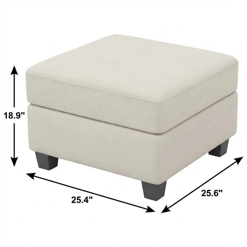 25" Black Velvet Storage Ottoman
