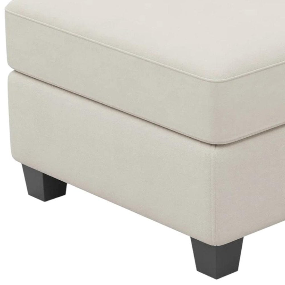 25" Black Velvet Storage Ottoman