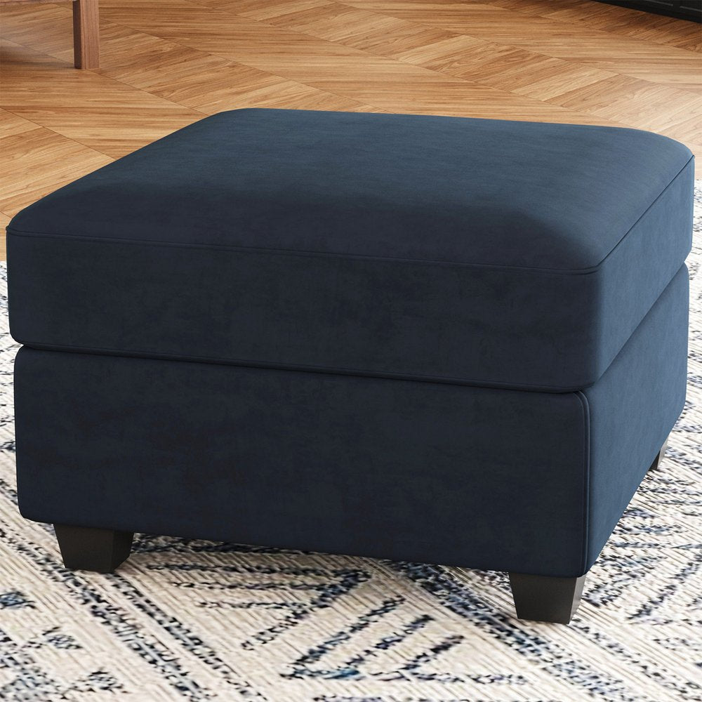 26" Gray and Black Chenille Storage Ottoman