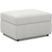 30" Light Gray and Black Chenille Storage Ottoman