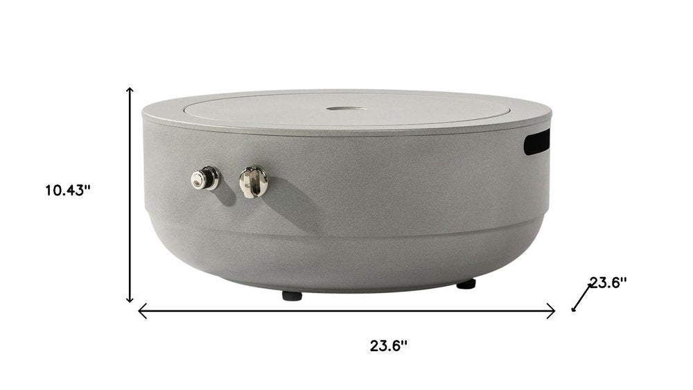 50000 BTU 24" Gray Steel Propane Round Fire Pit With Cover