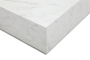 55" White Genuine Marble Block Coffee Table