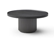 32" Dark Gray Wood Round Pedestal Coffee Table