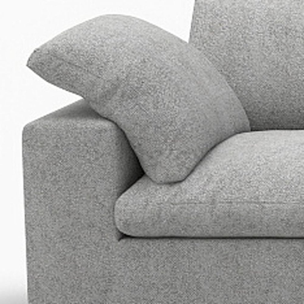 160" Light Gray Linen Blend Modular Sofa With Toss Pillows