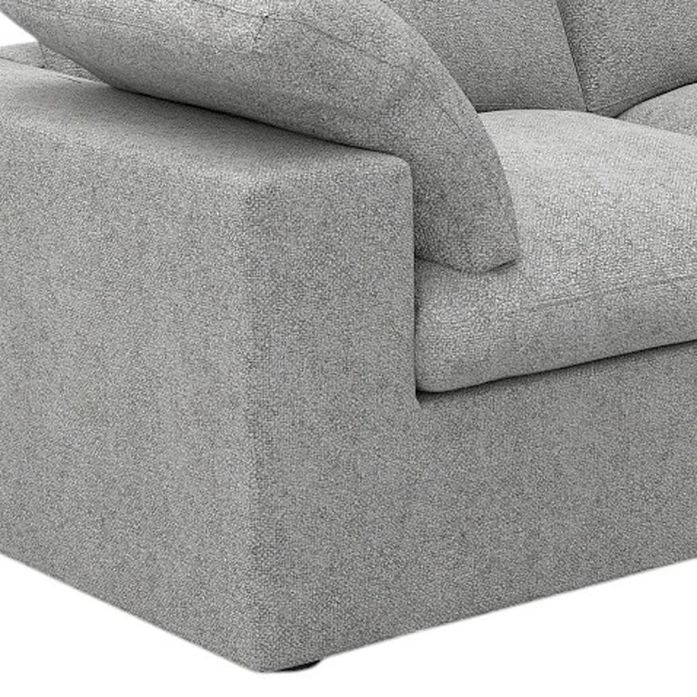 80" Light Gray Linen Blend Modular Loveseat